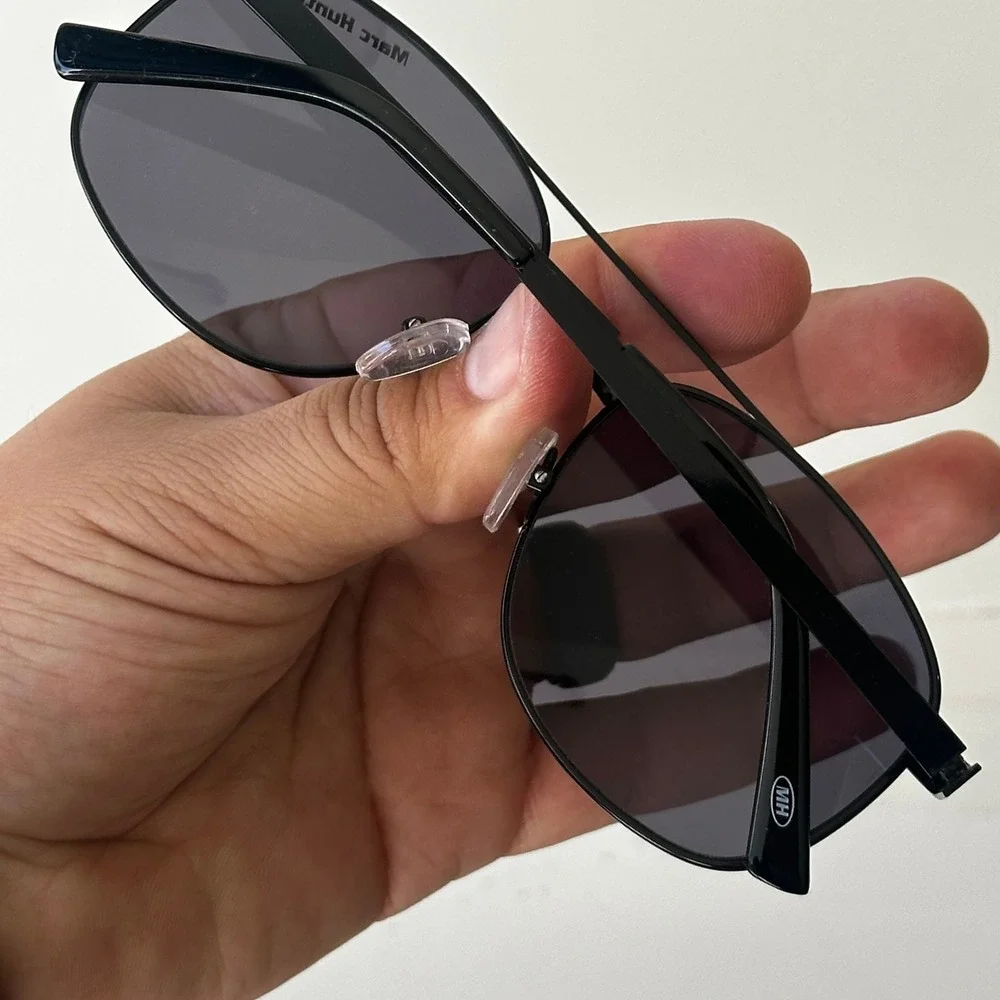 Marc Hunter 7920 Shiny Black Navigator Sunglasses Metal Frame 57/17/145 Mens